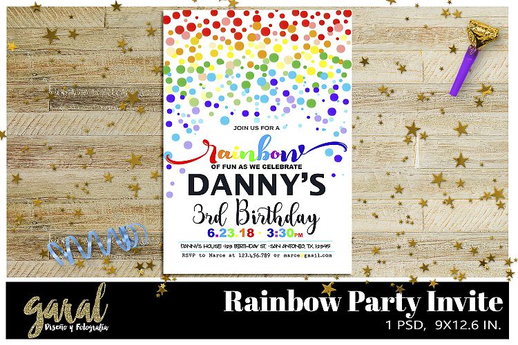 Rainbow Party invitation