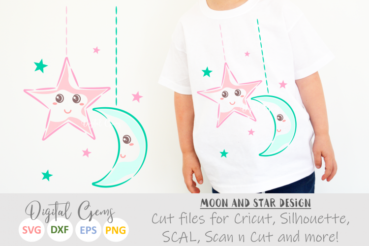 Moon and Star SVG / DXF / EPS / PNG files