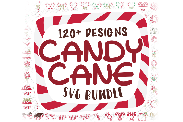 Candy Cane SVG Monogram Christmas in SVG, DXF, PNG, EPS, JPG