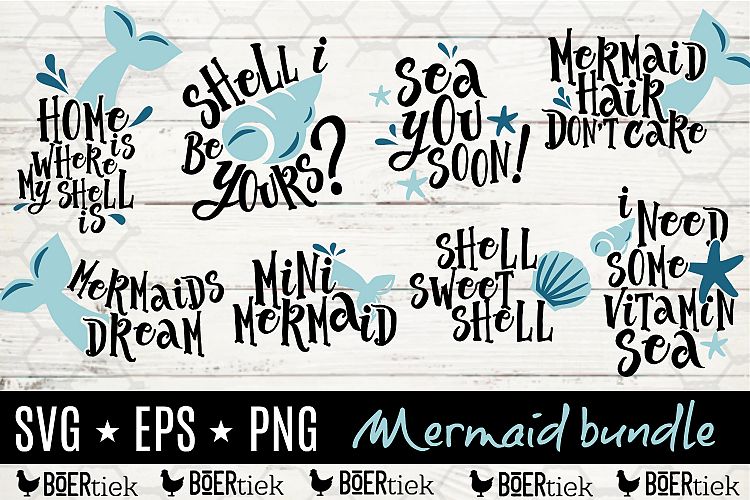 Mermaid bundle, SVG files, cutting files