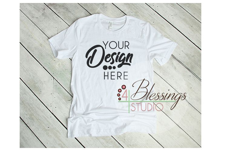 White T Shirt Bella Canvas Mockup 3001 Unisex Shirt Mock up