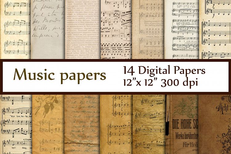 Antique Music Digital Papers