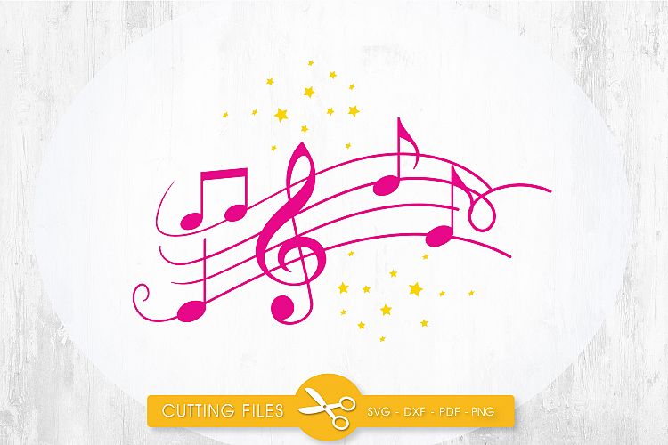 music-notes cutting files svg, dxf, pdf, eps included - cut files for cricut and silhouette - Cutting Files SG