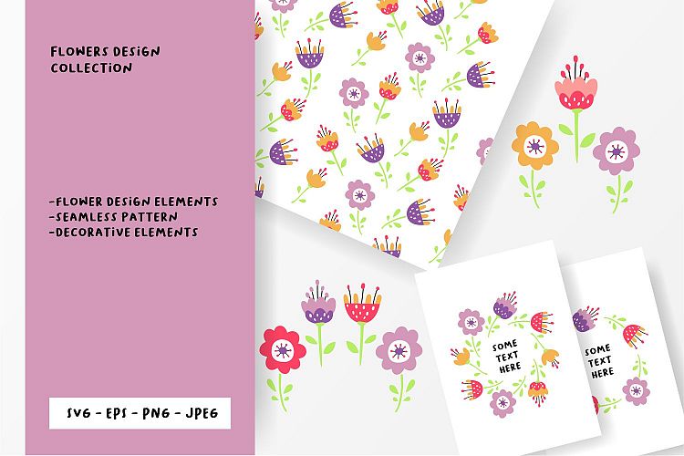 Flower design collection svg