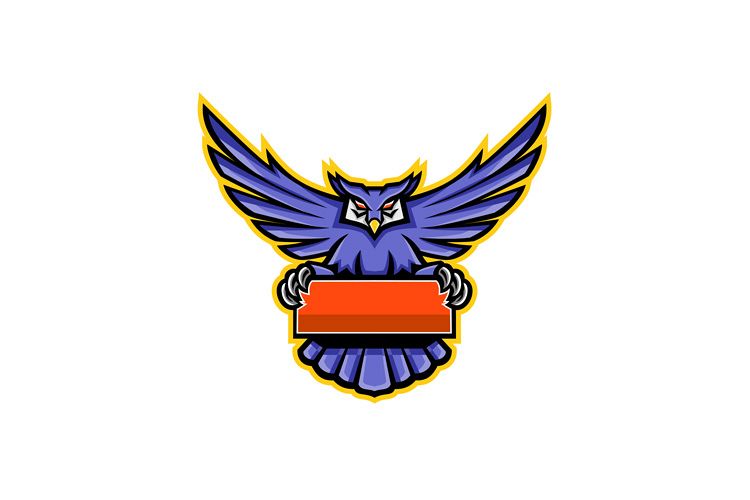 Great Horned Owl Banner Mascot