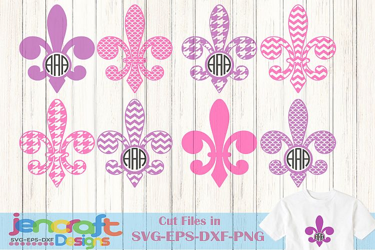 Fleur De Lis Monogram Frames Svg Mardi Gras Jester