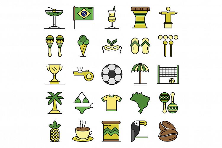 Brazil icons vector flat example image 1