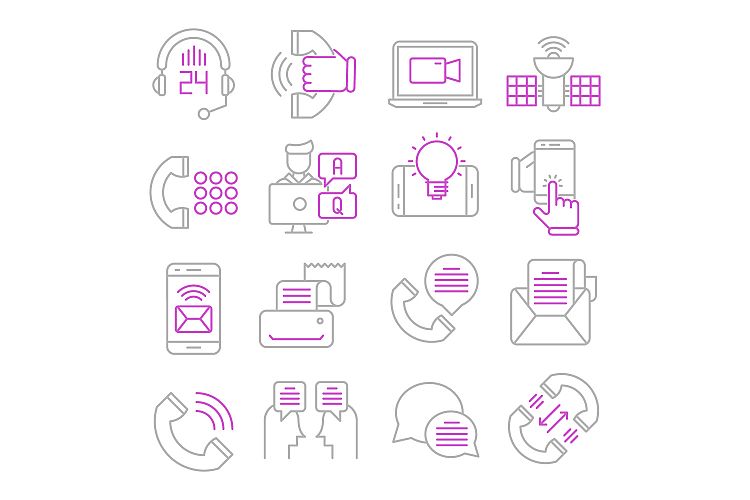 Communication icons set