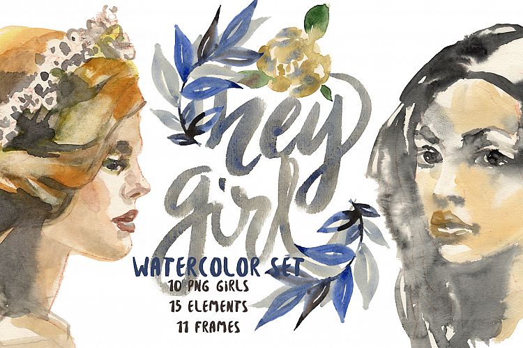 Hey girl Watercolor set