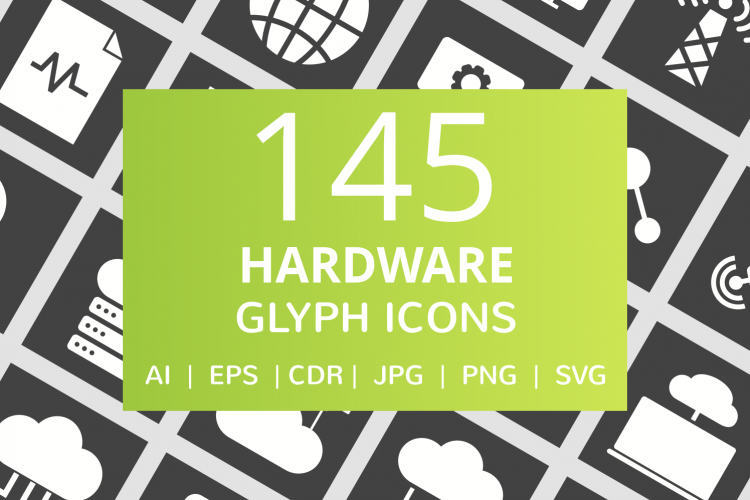 166 Hardware Glyph Inverted Icons