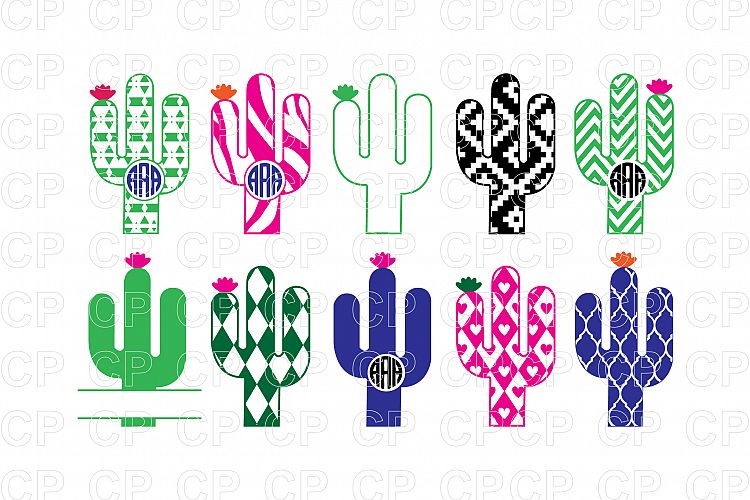 Cactus Bundle SVG Cut Files, Cactus Clipart, 