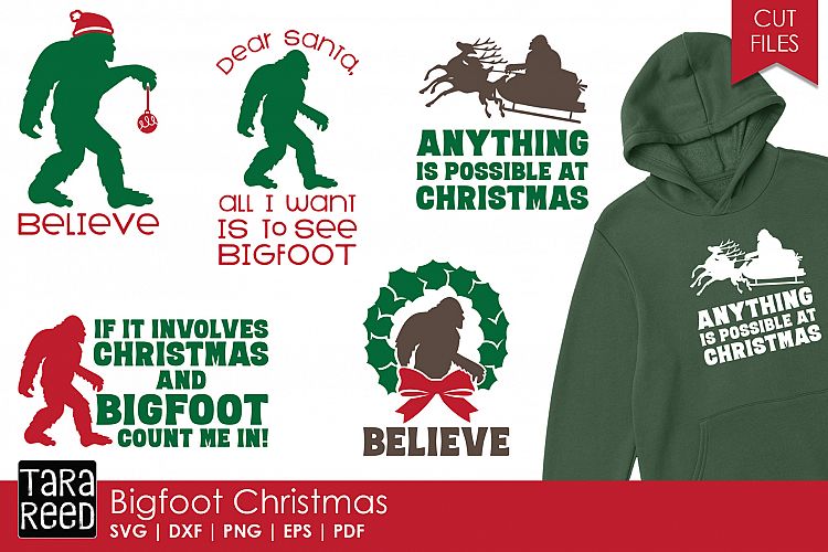 Bigfoot Christmas - Christmas SVG and Cut Files for Crafters (327617