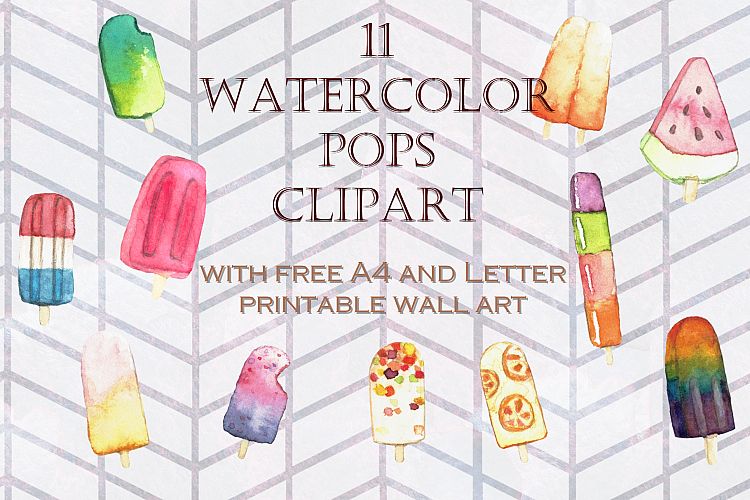 Hand Painted Watercolor Ice Pops