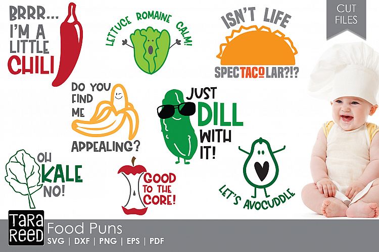 Food Puns - Food SVG and Cut Files for Crafters