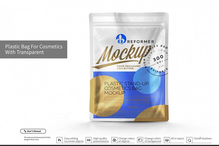 Plastic Bag for Cosmetics with Transparent