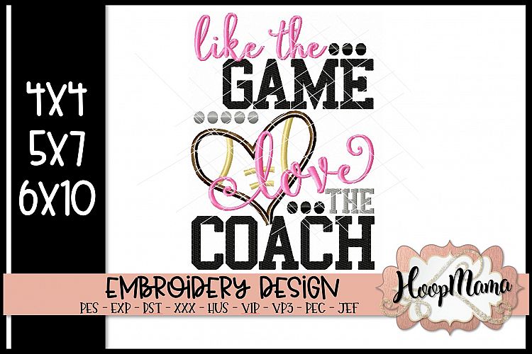 Like The Game Love The Coach- Football Embroidery
