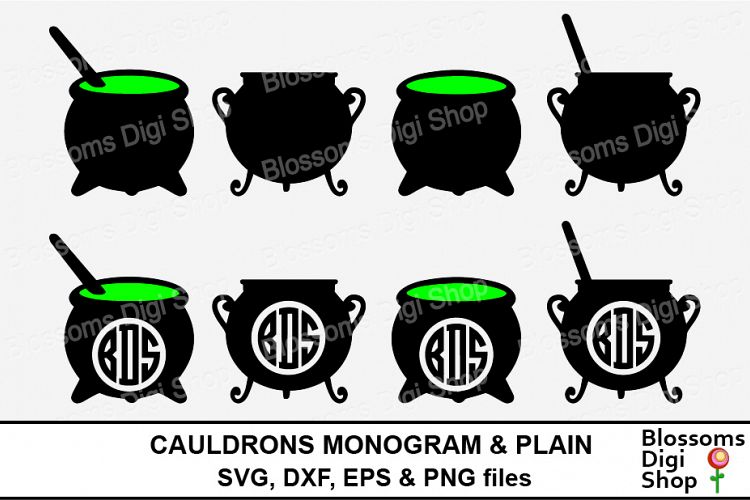 Cauldron monogram and plain cut files