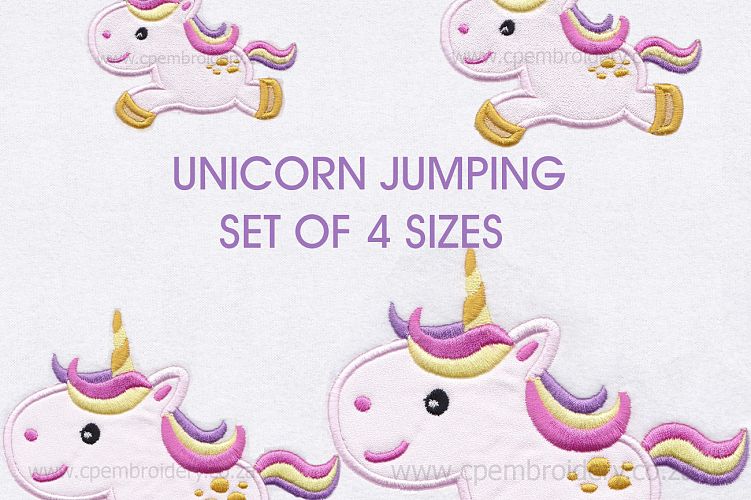 Unicorn Baby Cute Horse Pony Jumping Applique