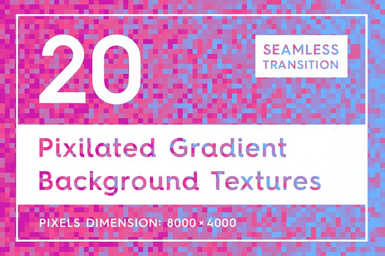 20 Pixilated Gradient Backgrounds
