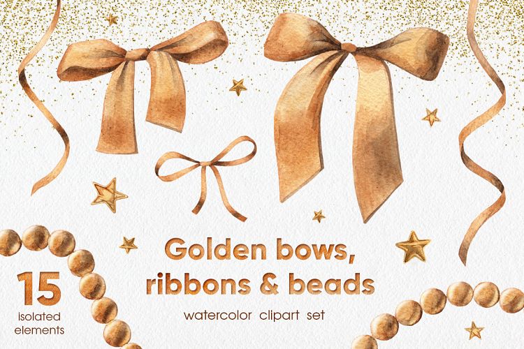 Golden Bows, Ribbons & Beads