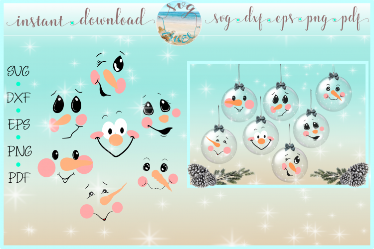 Download Free Svgs Download Snowman Face Bundle Svg Dxf Eps Png Pdf Files For Cricut Free Design Resources