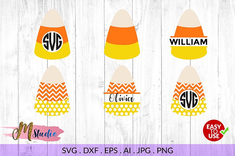 Candy corn monogram svg, for Silhouette Cameo or Cricut