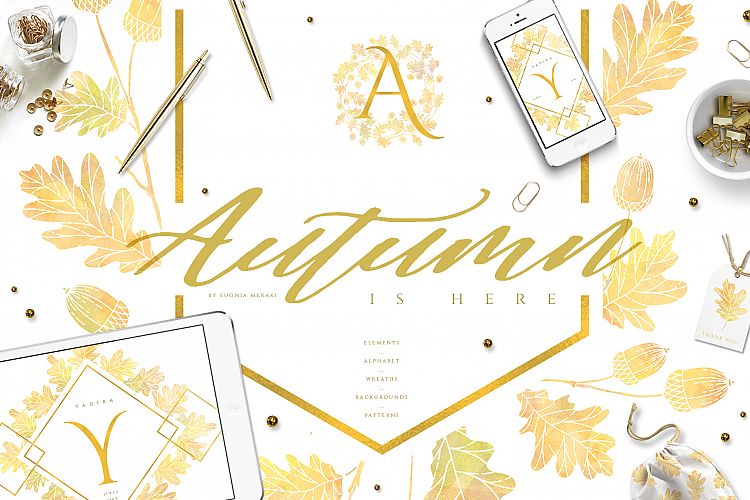 Autumn is Here - gentle clipart