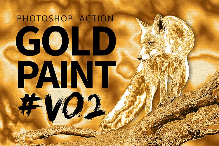 Gold Paint Photo Effect V02