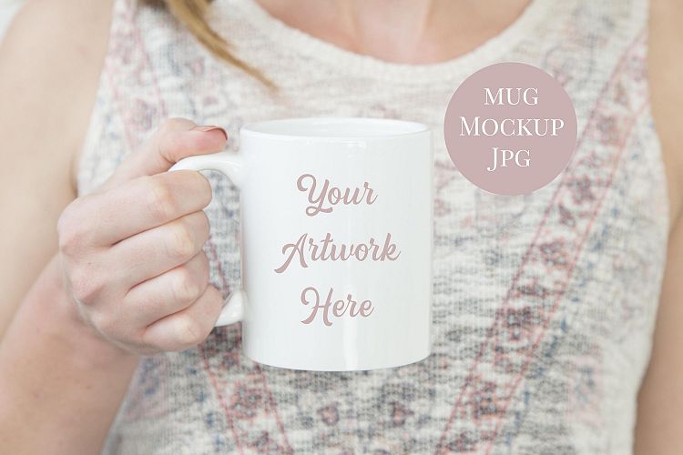 Woman holding Mug Mockup
