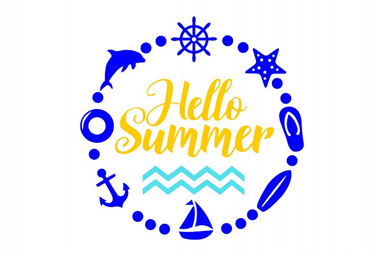 Summer wreath SVG DXF PNG EPS