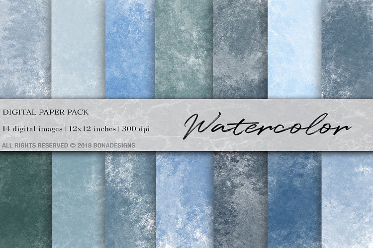 Watercolor Digital Paper, Watercolor Background