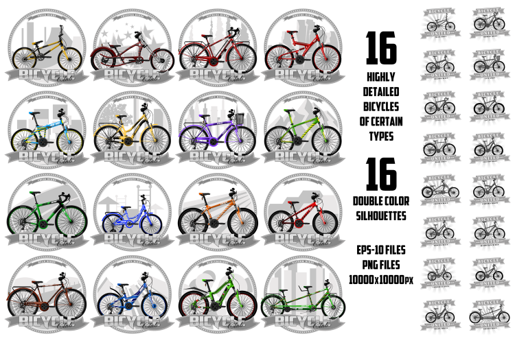 A bicycles of a certain type, on a symbolic background.