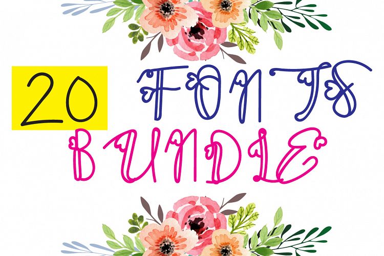 Autumn Fonts Bundle - 20 decorative Fonts