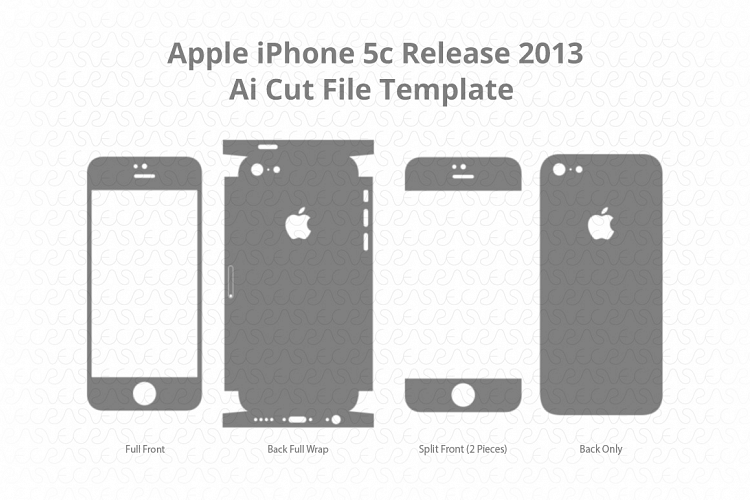 Apple iPhone 5c Vinyl Skin Cut File Template 2013