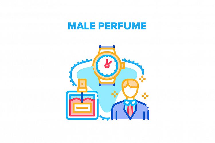 Male Perfume Vector Concept Color Illustration example image 1