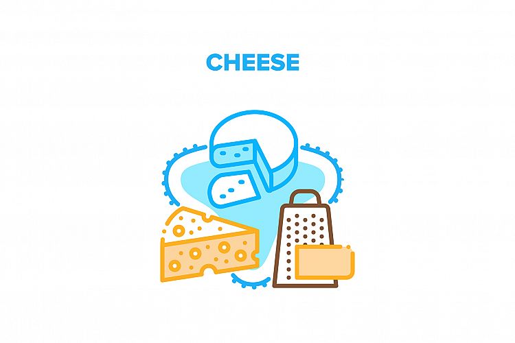Cheese Food Vector Concept Color Illustration example image 1