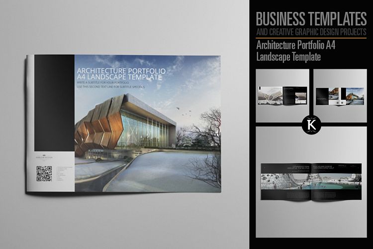 Architecture Portfolio A4 Landscape Template