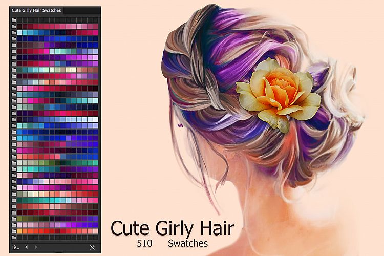 Cute Girly Hair Ai Swatches