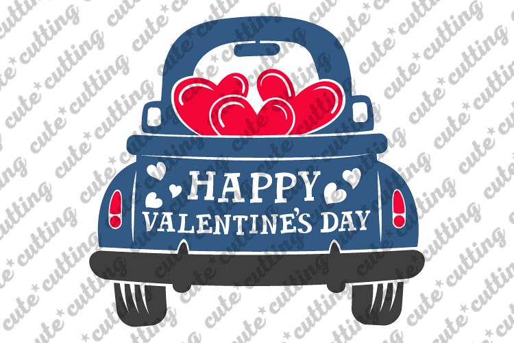 Valentines day svg, Valentines truck back svg, dxf, png