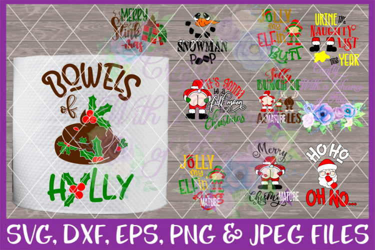 Christmas Toilet Paper Designs SVG Bundle Cricut Silhouette