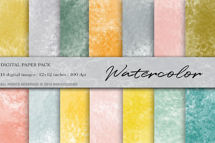 Watercolor Digital Paper, Digital Watercolor Background