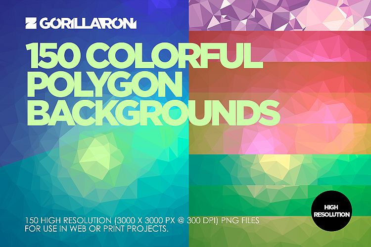 150 colorful polygon backgrounds by Gorillaroni