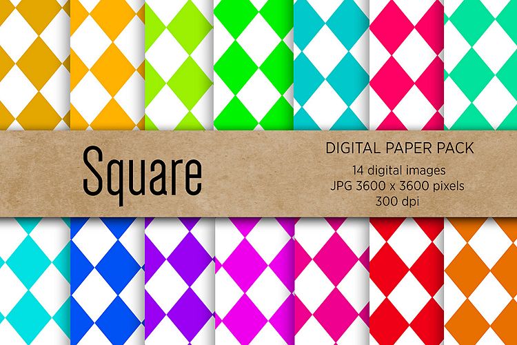 Square Digital Paper, Square textures, Geometric Digital Paper, Polygonal Digital Paper, Colorful Digital Paper