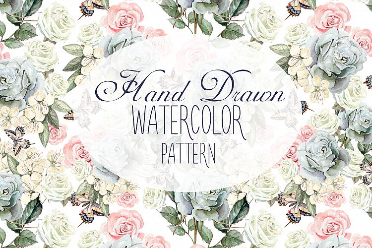 17 Hand Drawn Watercolor Pattern example image 1