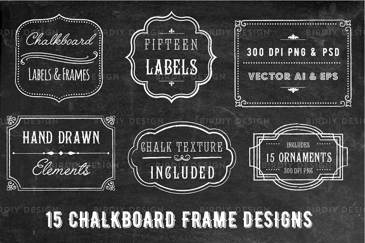 Chalkboard Frame and Label Overlays