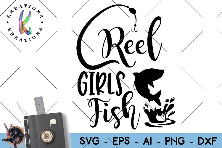 Download Fishing Svg Reel girls fish cut file (58068) | SVGs ...