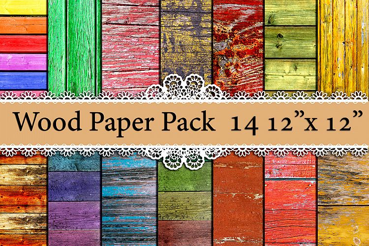 Wood digital paper pack