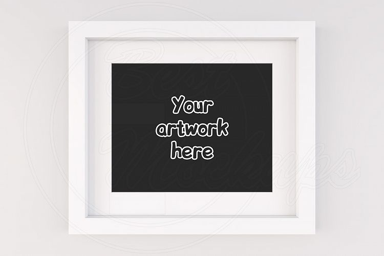 Clean white 10x8 inch mockup frame