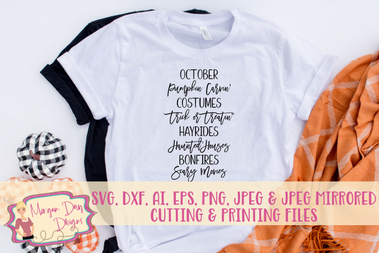 October SVG, DXF, AI, EPS, PNG, JPEG
