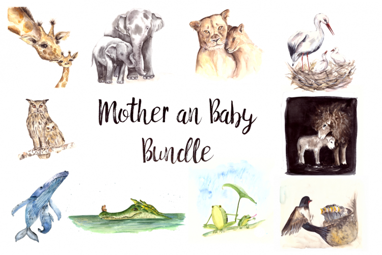 Watercolor Mother & Baby Bundle